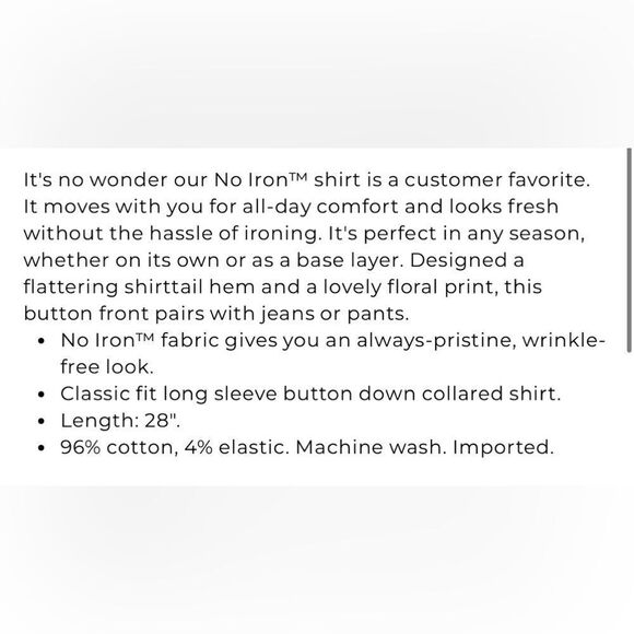 Chico’s SZ 0.5 No Iron Shirt - Picture 11 of 11